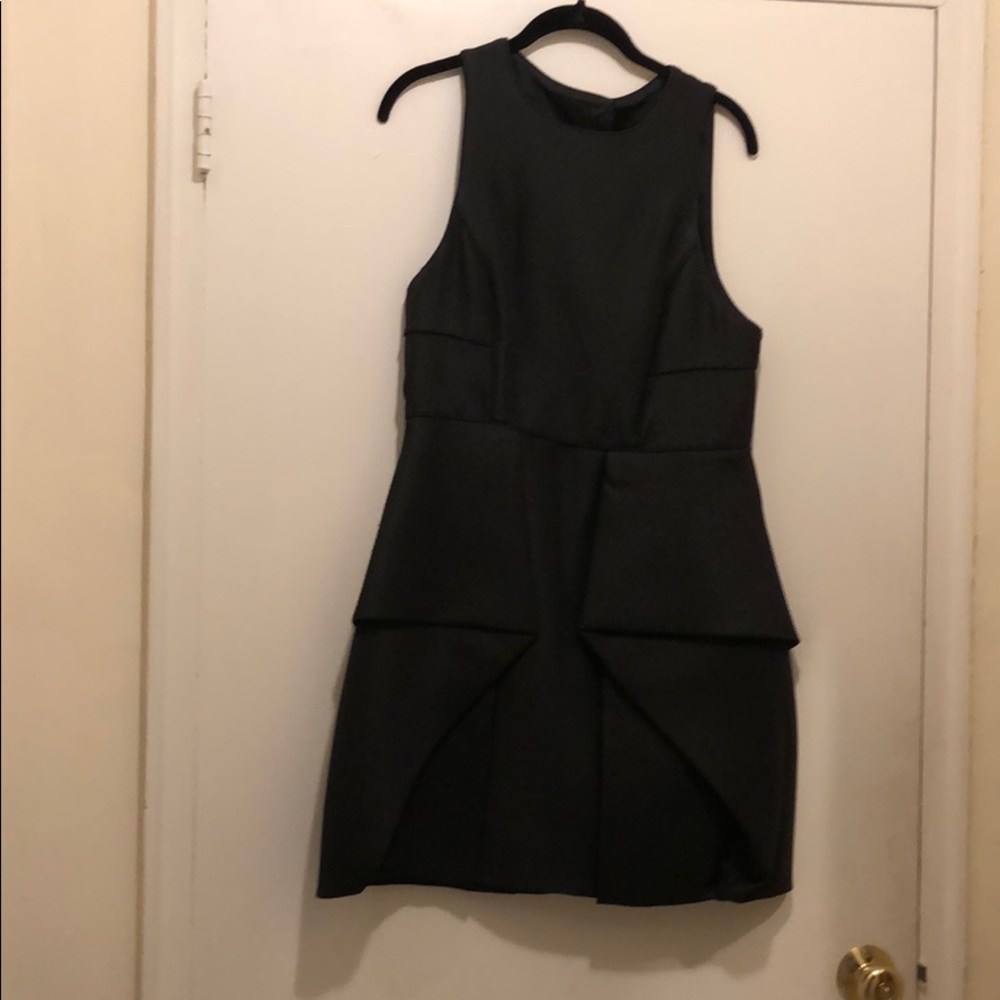Tibi black peplum open back dress